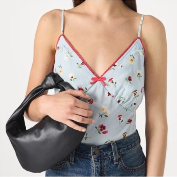 NWT Gap x DOEN Floral Cropped Cami Tank Top Size Medium - Picture 6 of 8